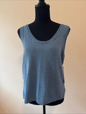 Dona Karan Light Blue Knit Tank Top - Women